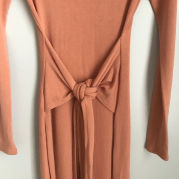 New Go Couture Orange Long Sleeve Sweater Dress - Picture 3 of 4